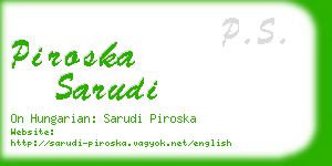 piroska sarudi business card